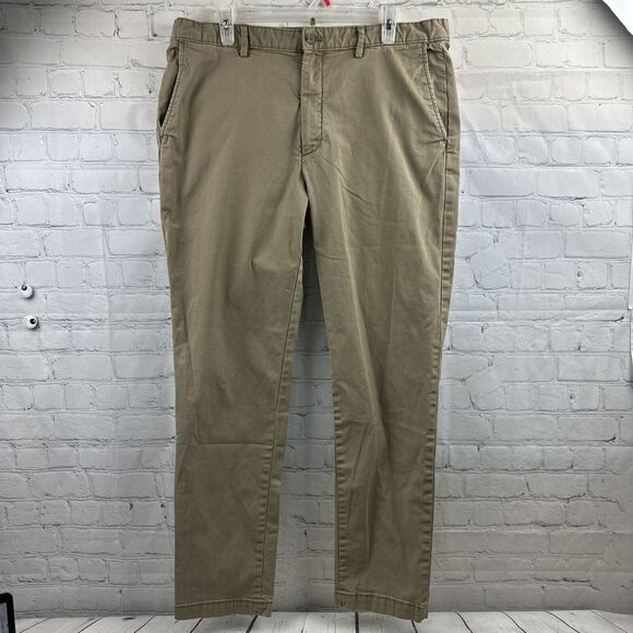 Banana Republic Pants Mens 36X32 (30) Beige & Blue Slim Fit Tapered Fit Stretch - Picture 13 of 16